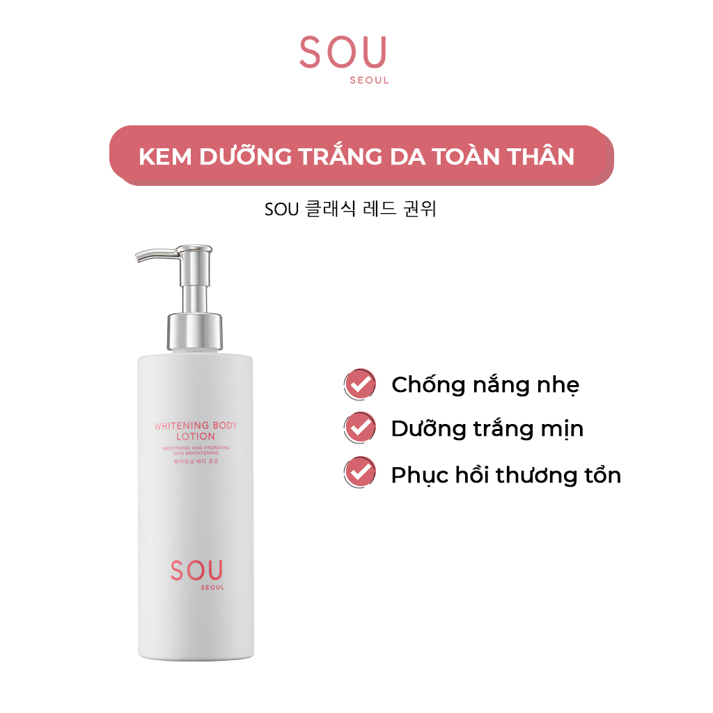 Kem Dưỡng Trắng Da Toàn Thân SOU - SOU Whitening Body Lotion 300ml