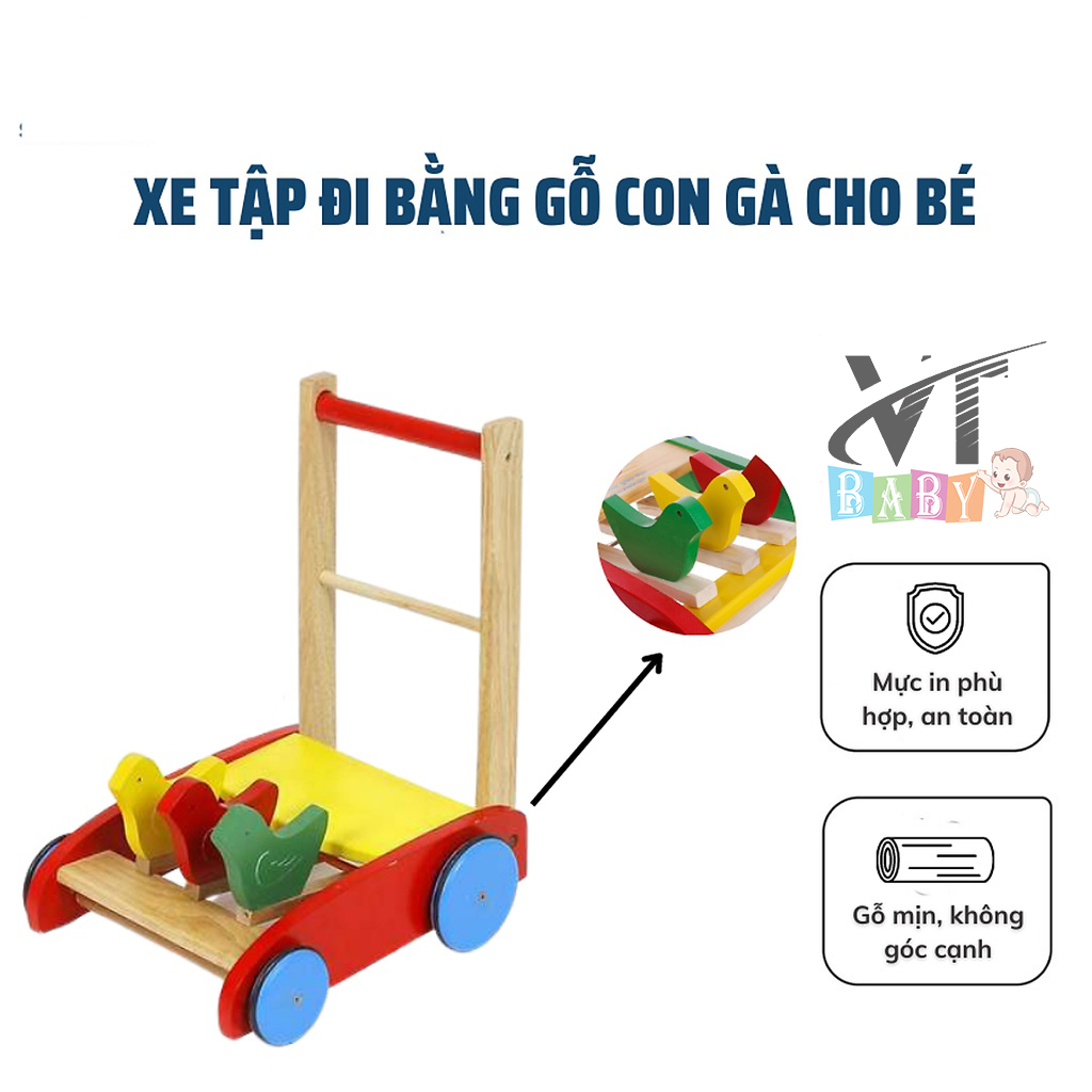 Xe Gỗ  Gà Cao Cấp Tập Đi Cho Bé