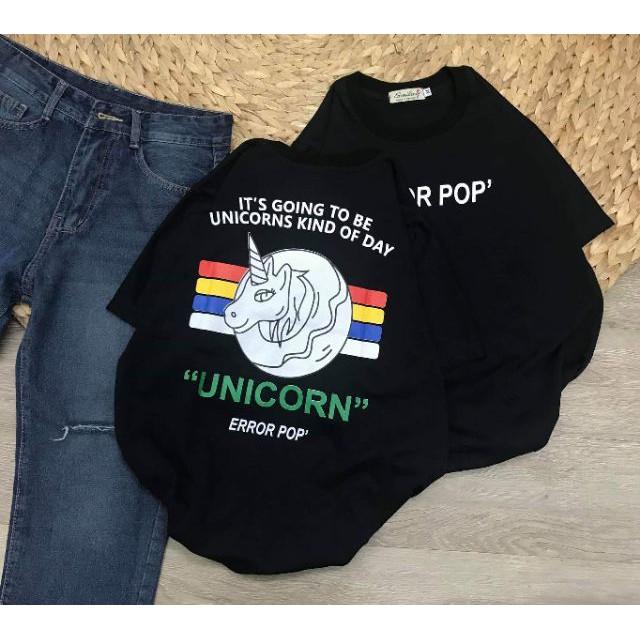 Áo thun áo phông tay lỡ Unisex SV-20 UNICORN 2 màu đen/trắng THE 1992