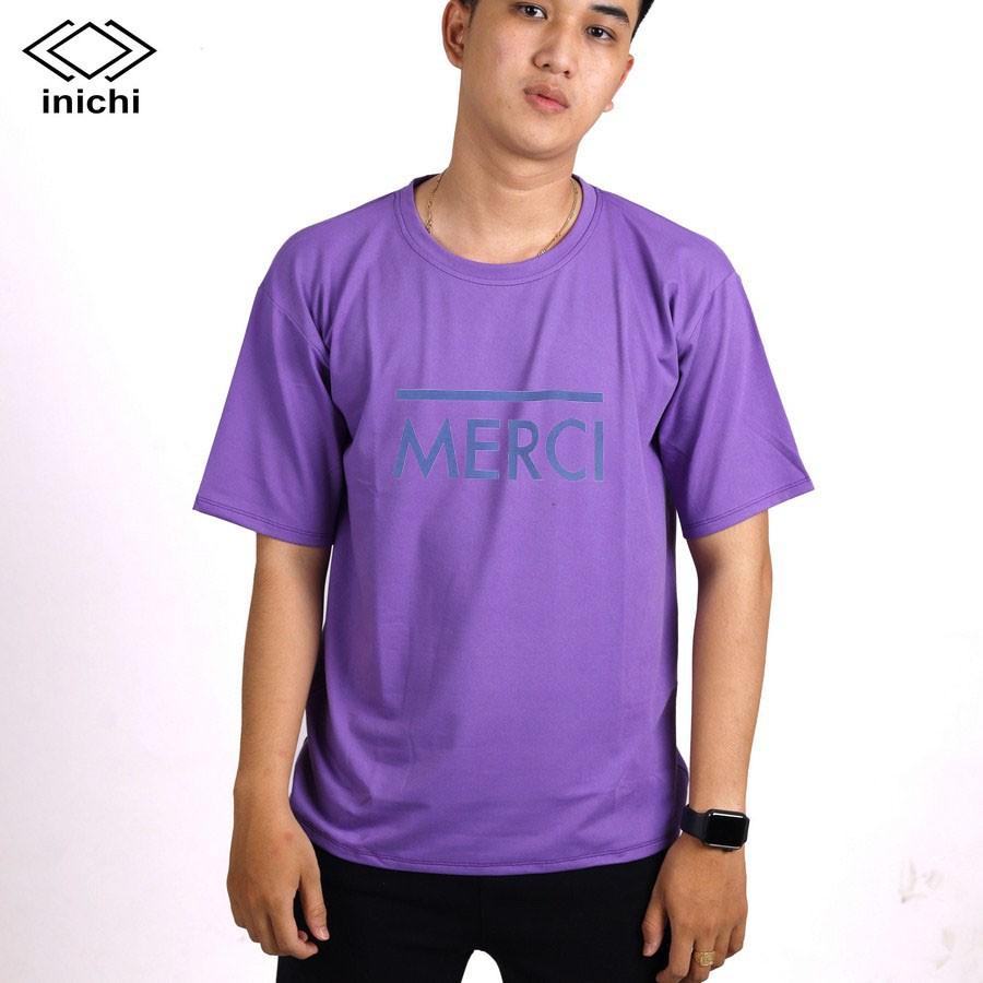 Áo thun Unisex INICHI tay lỡ form rộng phong cách hình in chữ MERCL - IC655