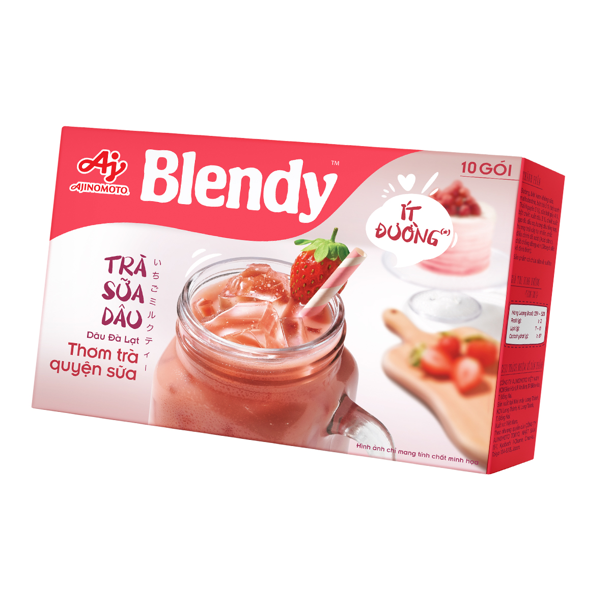 Combo 2 hộp Trà sữa Dâu Blendy 180g