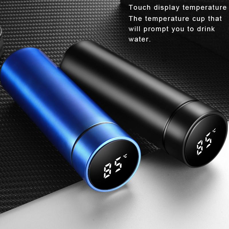 Cách Nhiệt Thông Minh Cốc Nước Kỹ Thuật Số Đèn Led Hiển Thị Nhiệt Độ Thép Không Gỉ Nhiệt Cốc Thông Minh Cách Ly 500ML