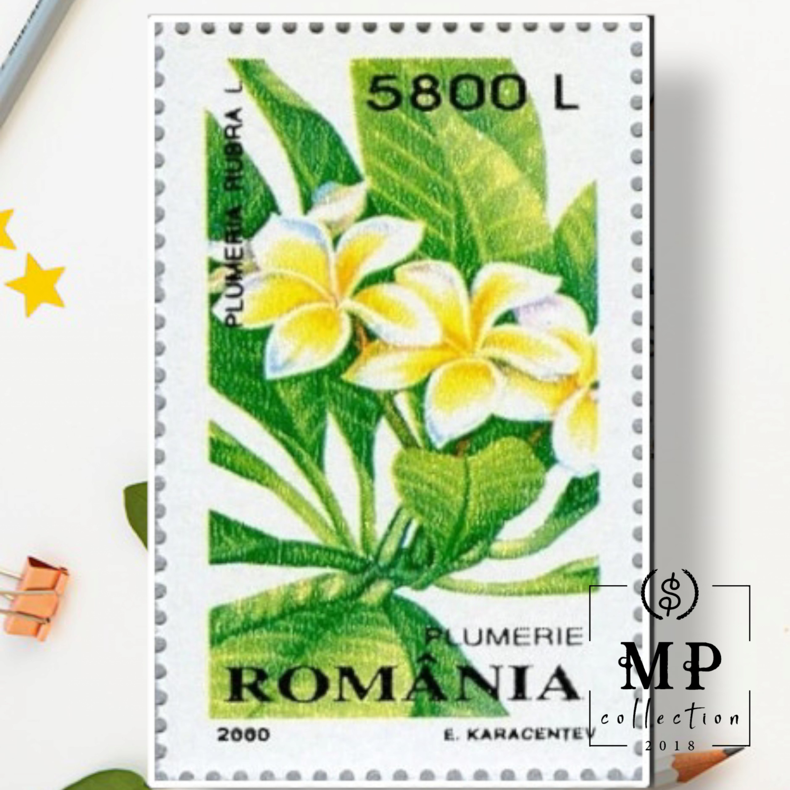 Bộ 4 tem hoa Romania năm 2000 sưu tầm
