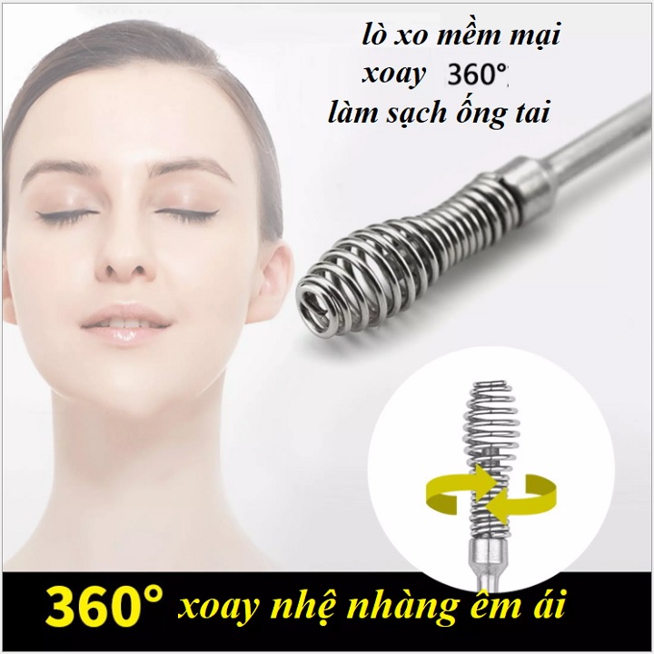 Dụng cụ lấy ráy tai cho bé có ống kim loại tinh xảo