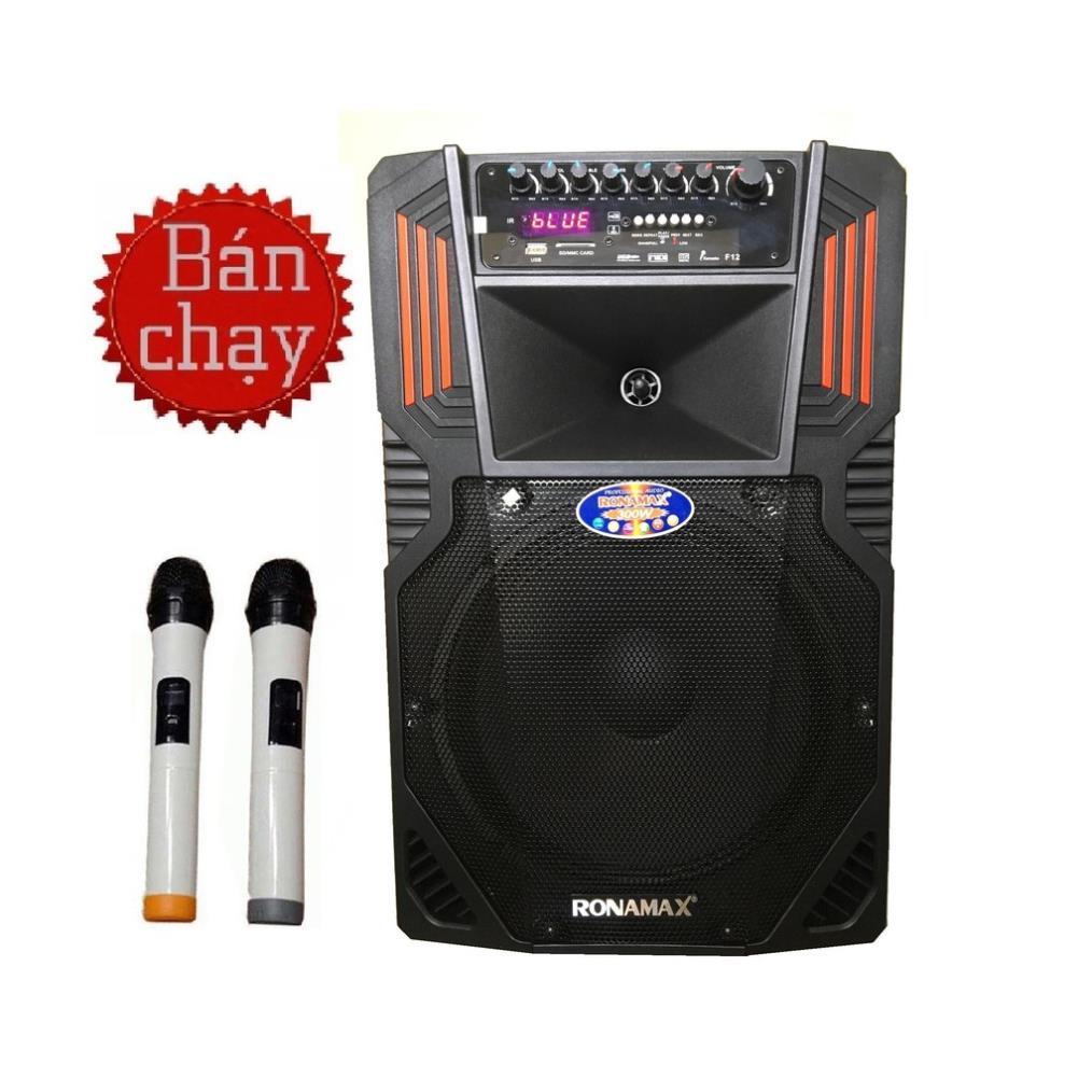 Loa Kéo Di Động Bluetooth Karaoke Ronamax F12 -3 Tấc + Tặng kèm 2 micro ko day