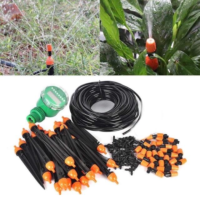 Bộ tưới tự động 10 đầu que cắm 8 tia kết hợp phun sương tưới cây