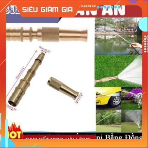 Đầu vòi xịt tăng áp mini Đầu vòi tăng áp đa năng bằng đồng tưới cây rửa xe cực mạnh 206587 tặng đai