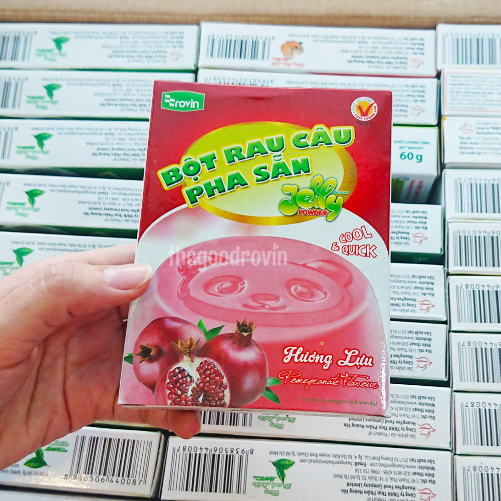 Bột Rau Câu Pha Sẵn Hương Lựu Rovin (Hộp 60g)