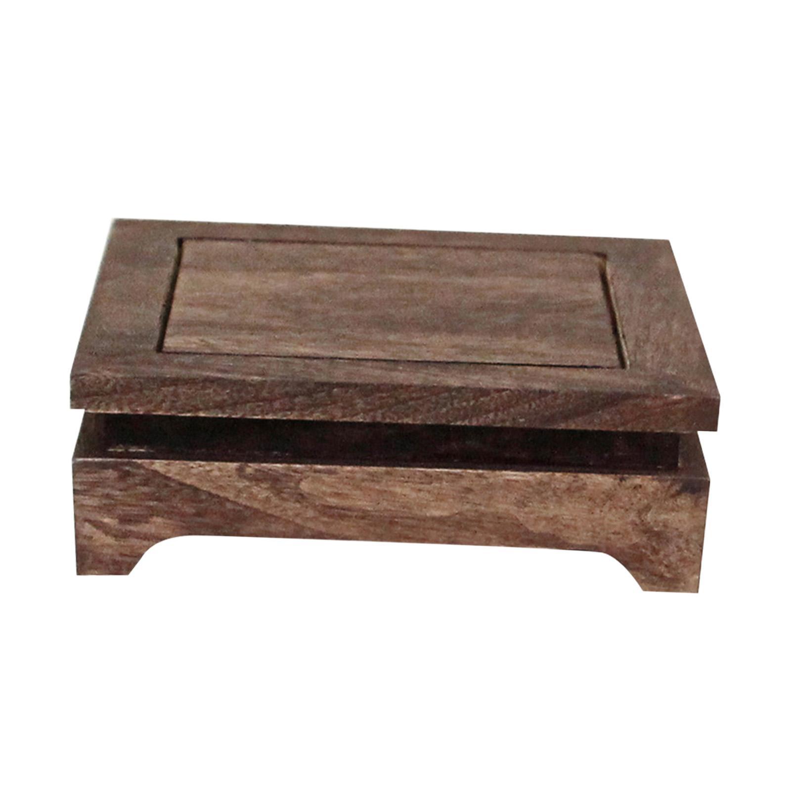 Wooden Display Stand Rectangular Base for Collectibles Craft Base Sculpture Keepsake Display Base Figurine Stone Square Decor Wood Base