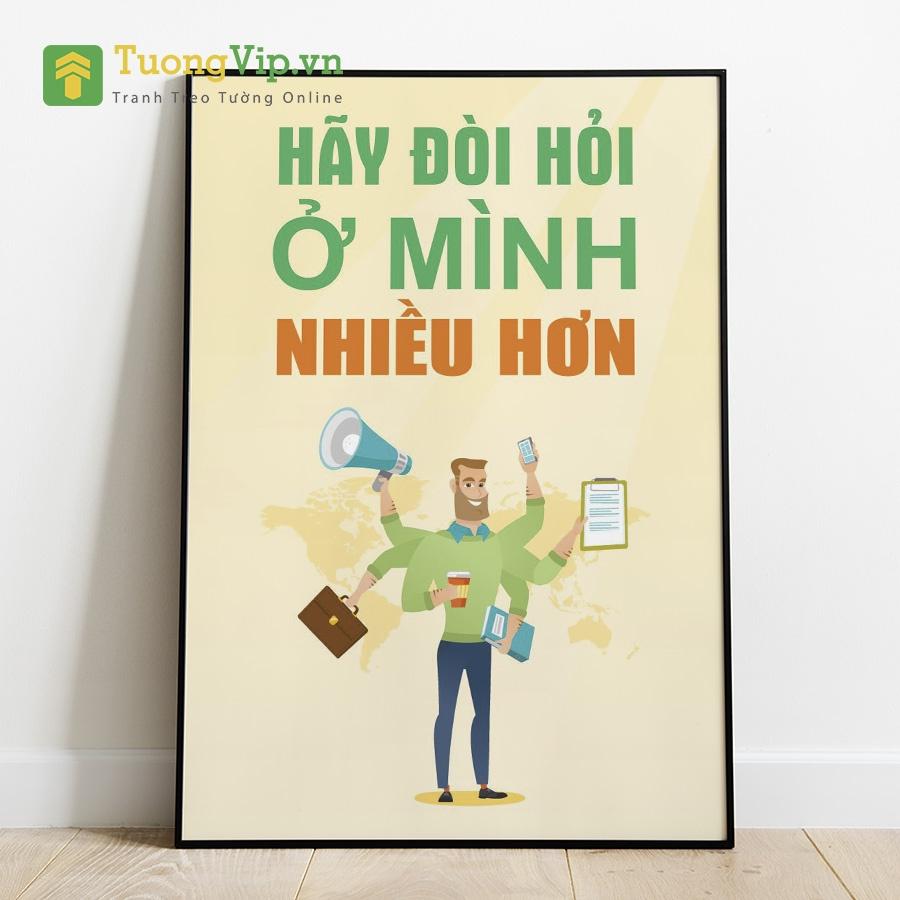 Tranh Canvas  - Tranh Treo Tường Slogan Tạo Động Lực 7 - Tặng Kèm Đinh Đóng Tường Không Cần Khoan