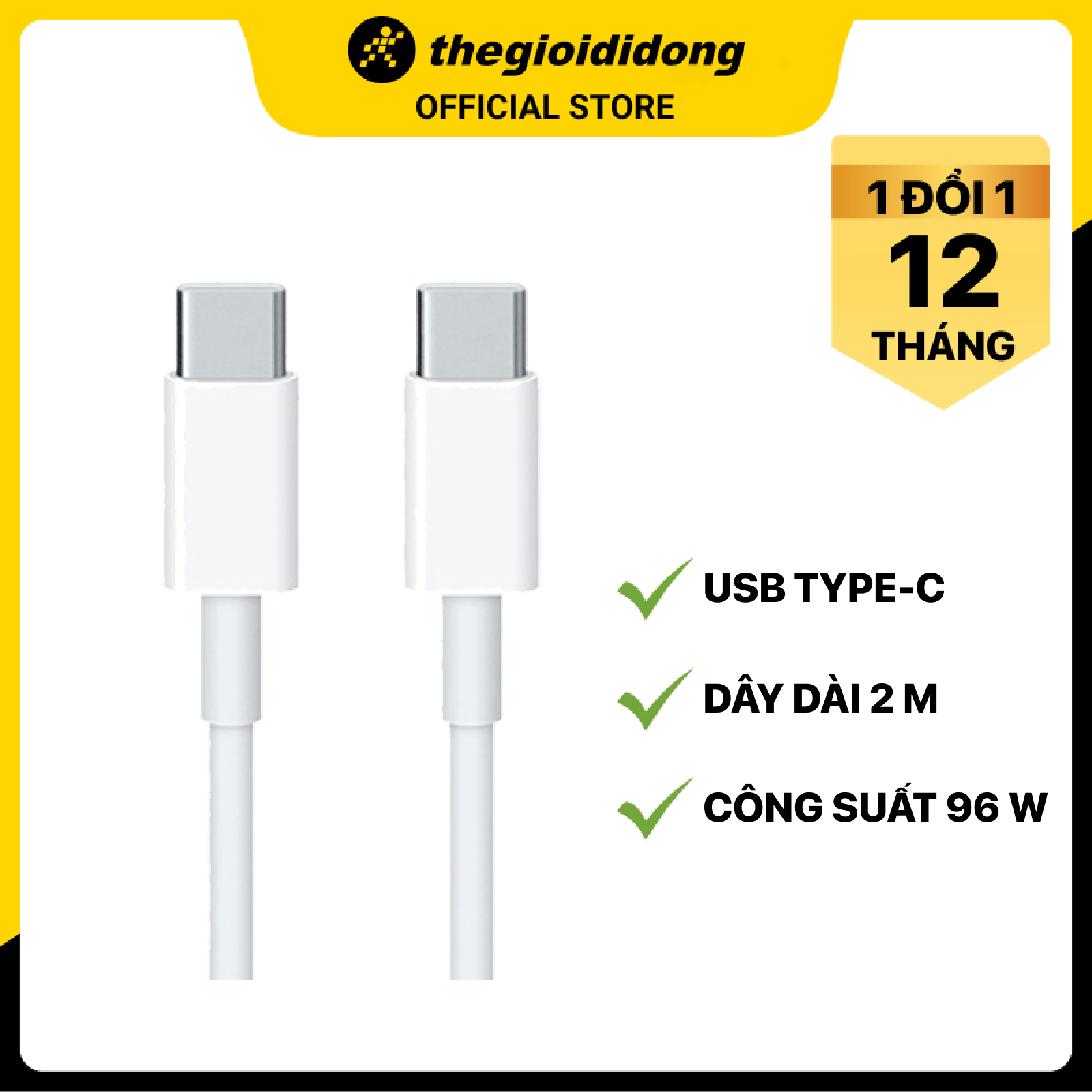 Dây Cáp Sạc USB Type-C Ra USB Type-C Apple MLL82ZP/A 2m - Hàng Chính Hãng