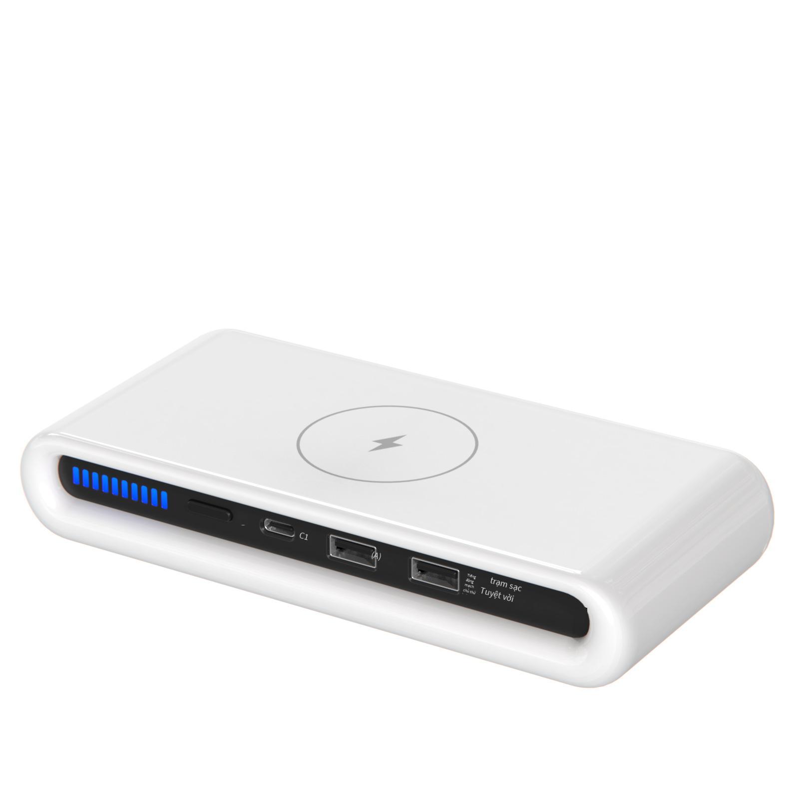 Bộ sạc không dây USB kép đa chức năng thuận lợi nhất Bộ sạc không dây 4 trong một 15W QC3.0 sạc nhanh trạm sạc USB đa cổng