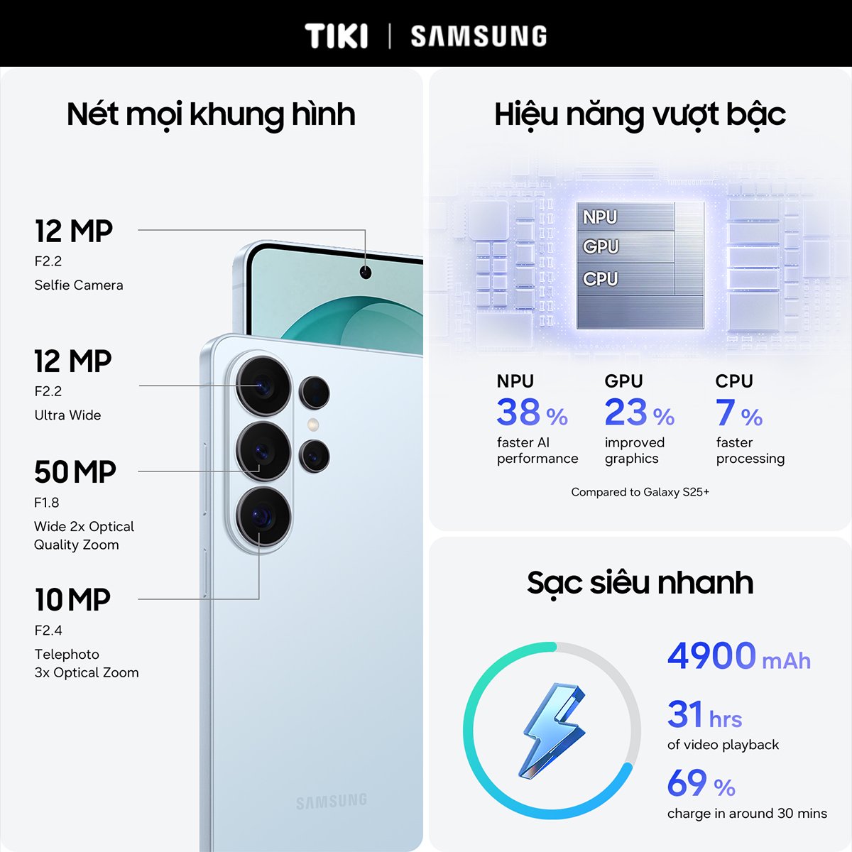 Điện Thoại Samsung Galaxy S26+ (12GB/256GB) - Hàng Chính Hãng