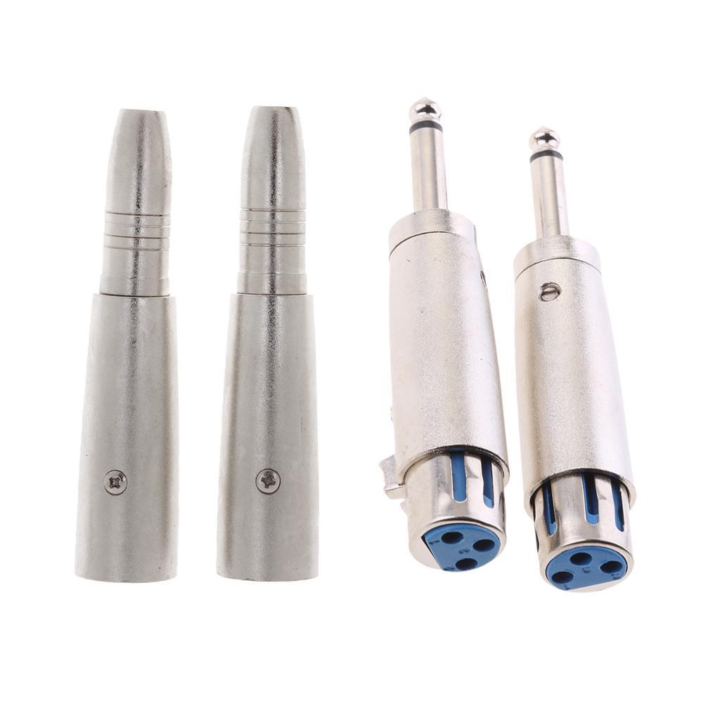 Stereo 6.35mm/6.5mm to XLR Audio Jack Plug Adapter for Microphone Mixer Speaker