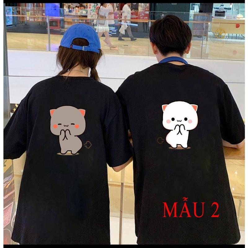 Áo thun đôi các mẫu gấu in lưng , phom rộng chất cotton thoáng mát