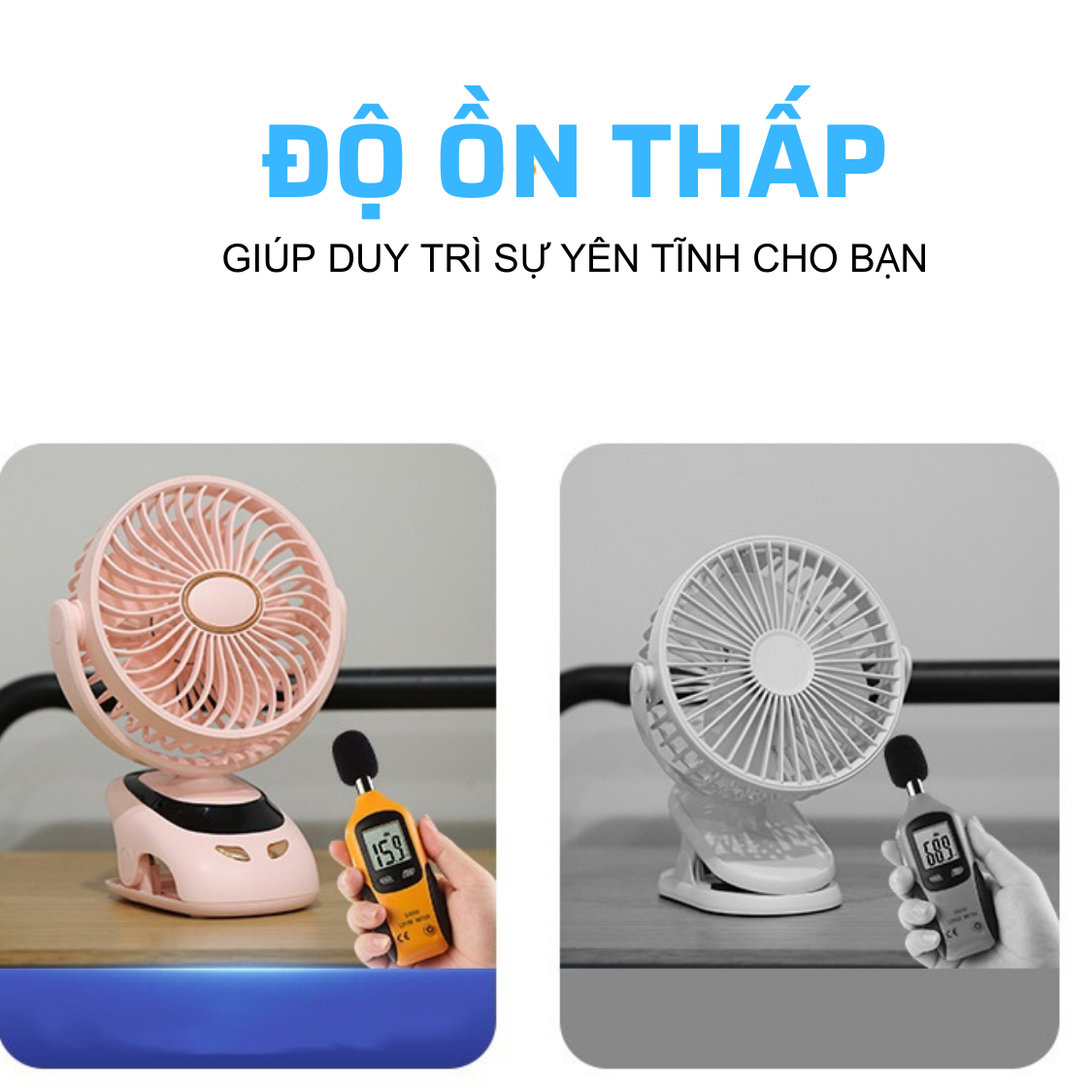 Quạt Để Bàn Kẹp Tích Điện Mini Dung Lượng Pin 3000mAh 5 Tốc Độ Gió Tích Hợp Đèn Ngủ Và Màn Hình LED - Hàng Chính Hãng Tamayoko