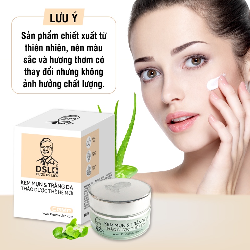 Kem mụn & trắng da thảo dược thế hệ mới , giảm mụn, giảm thâm, nhanh lành sẹo, dưỡng da- Dược Sĩ Liên