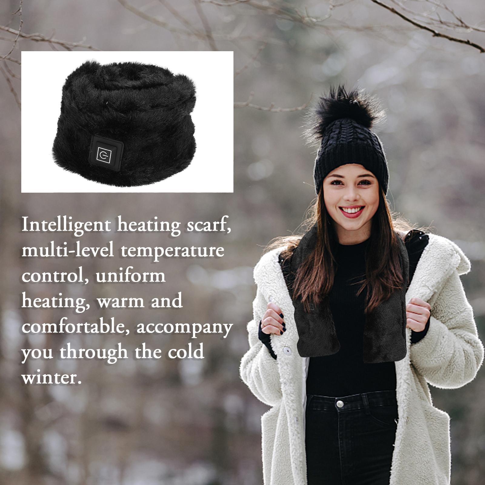 Electric Heated Scarf Winter Warm Neck Wrap Battery Powered Neck Heat Pad Washable with 3-Level Temperature Adjustment