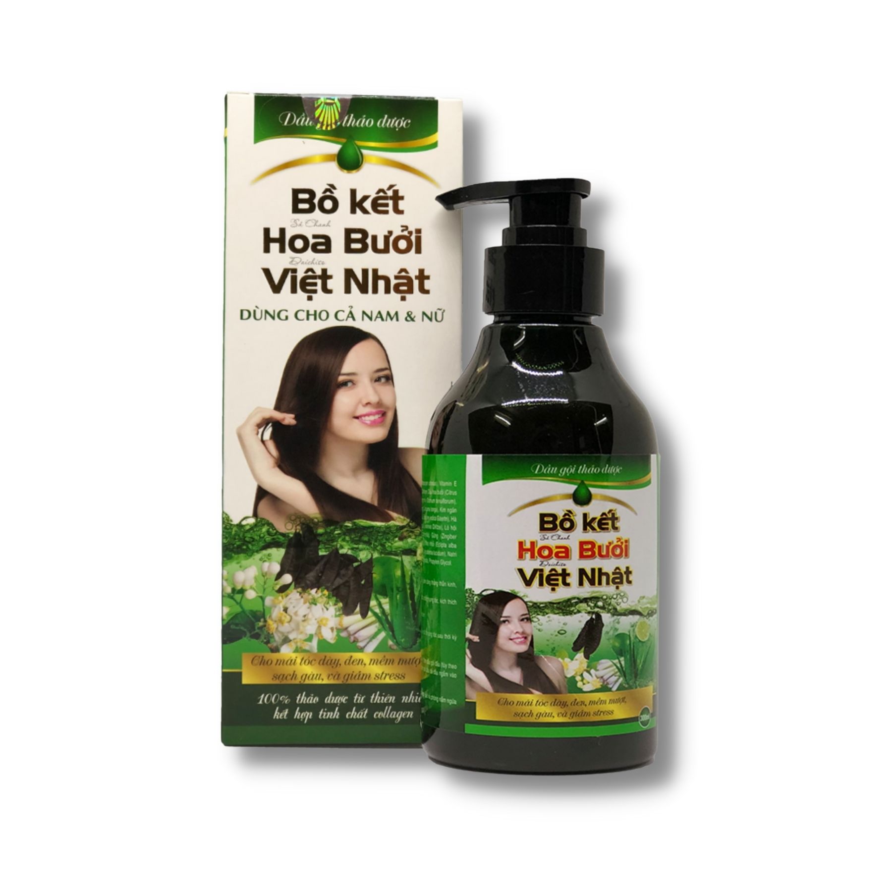Dầu gội thảo dược Thảo Dược Bồ Kết Sả Chanh Hoa Bưởi Việt Nhật - Dưỡng Tóc, Phục Hồi Tóc, Kích Thích Mọc Tóc