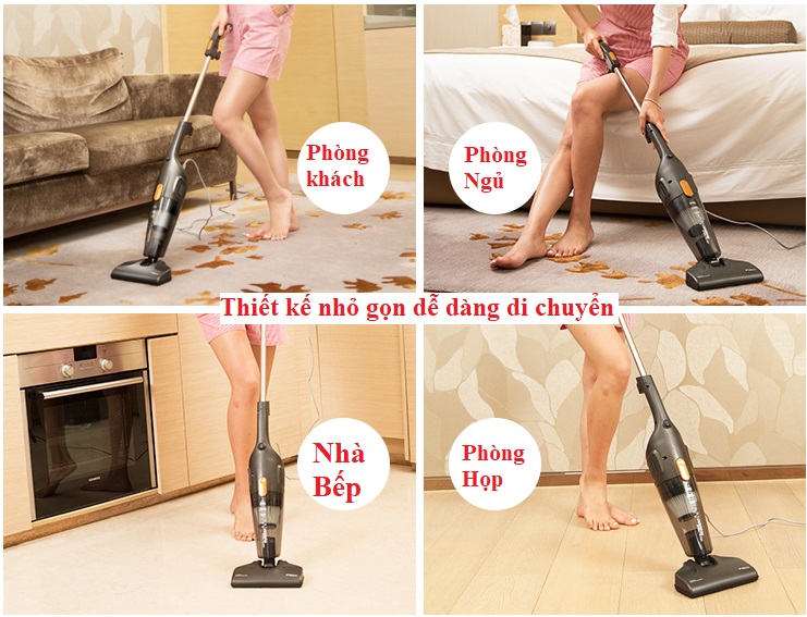 Máy hút bụi cầm tay gia đình Deerma DX115C công suất lớn dễ dàng hút bụi ghế sofa và ngóc ngách nhỏ trong gia đình