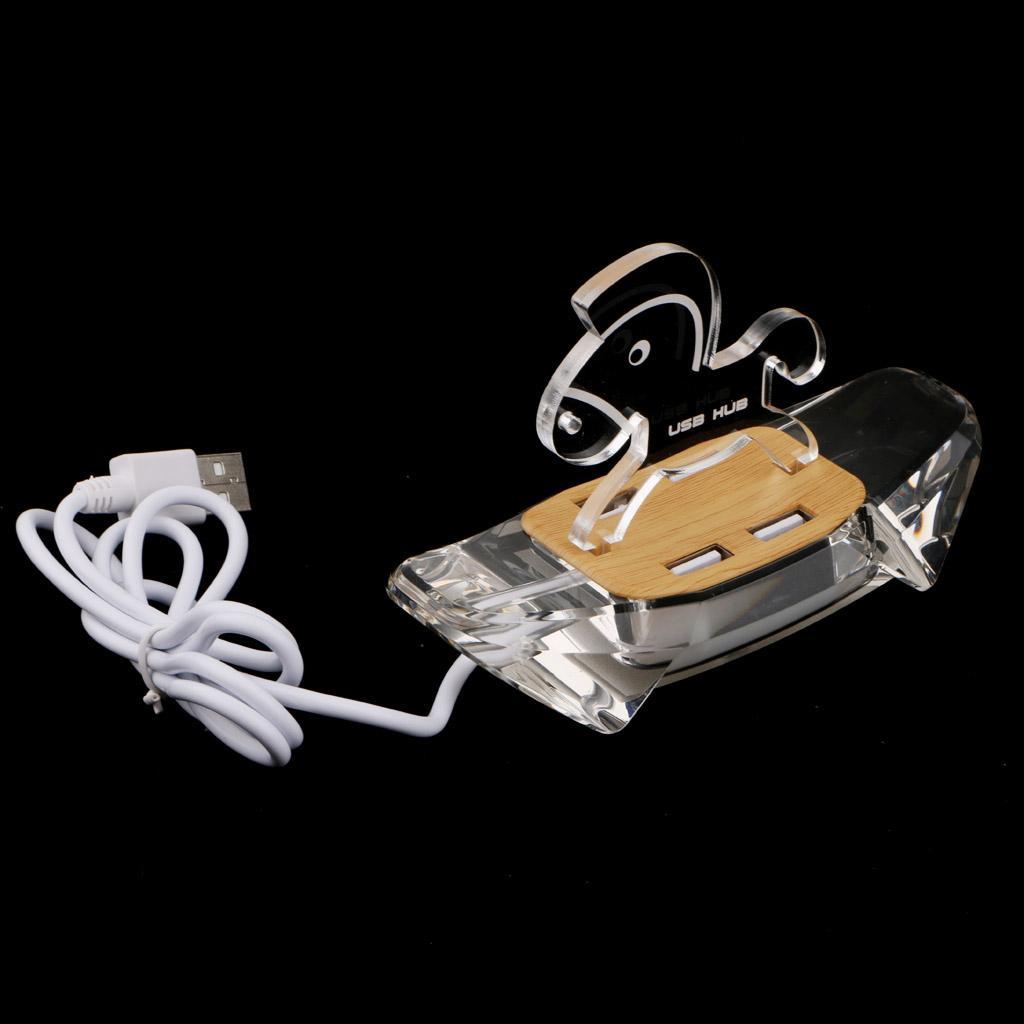 High Port USB 2.0 Multi HUB Splitter Expansion w/Led Light for PC