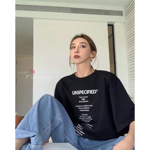 Áo thun tay lỡ in chữ UNSPEC TC6