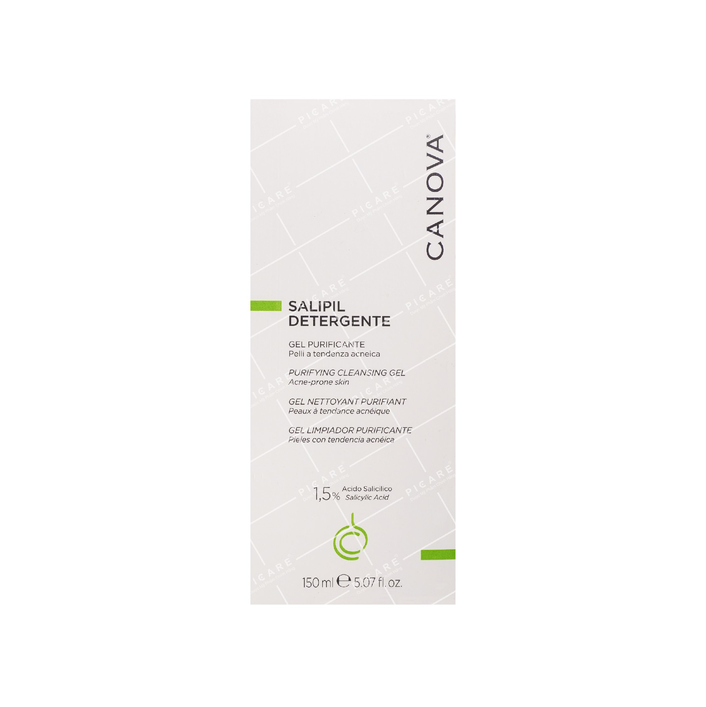 Sữa Rửa Mặt Dạng Gel Làm Sạch Sâu Ngừa Mụn Canova Salipil Detergente - Purifying Cleansing Gel 150ml