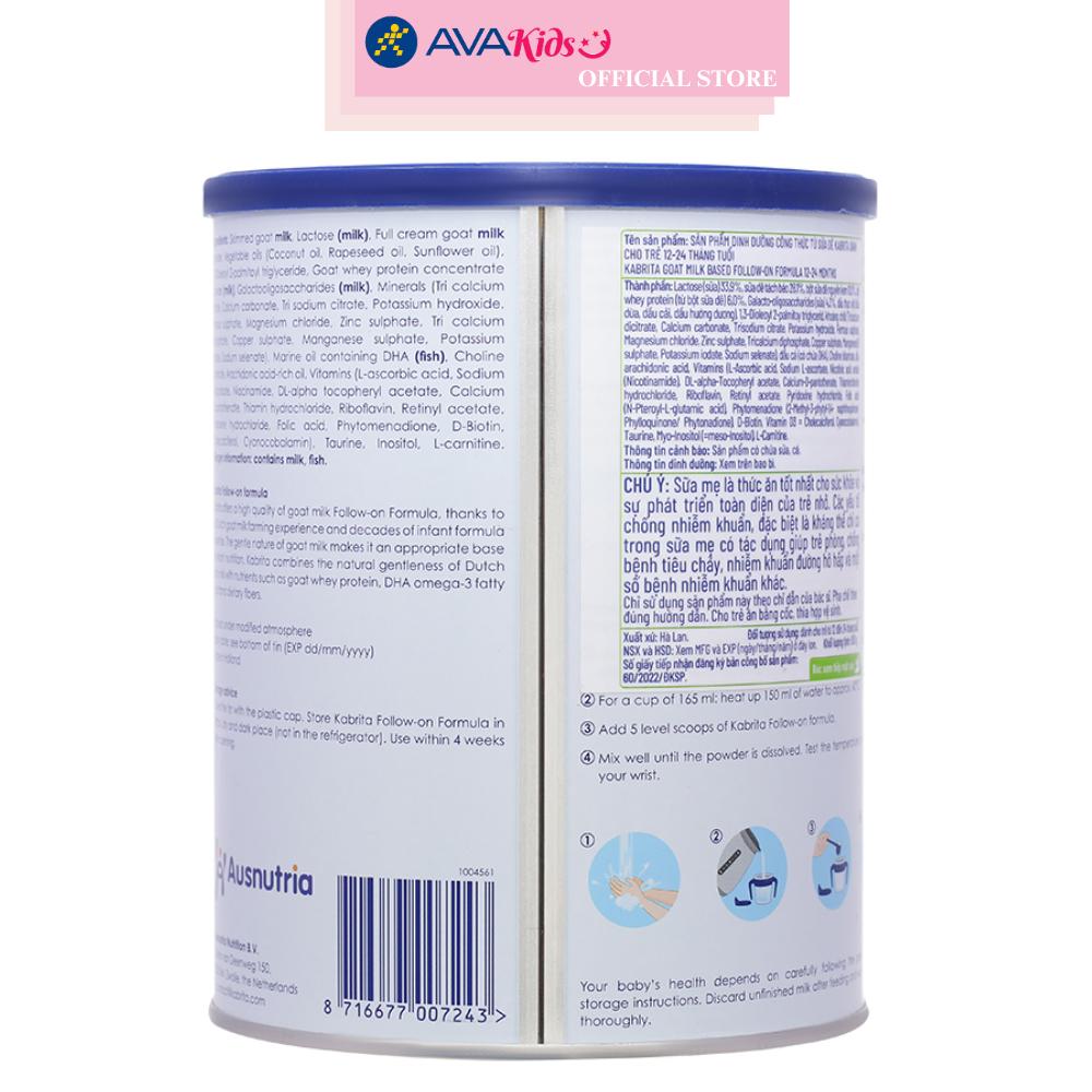 Sữa dê Kabrita số 2 (đạm quý A2) 800g (1 - 2 tuổi) - Hàng Chính Hãng