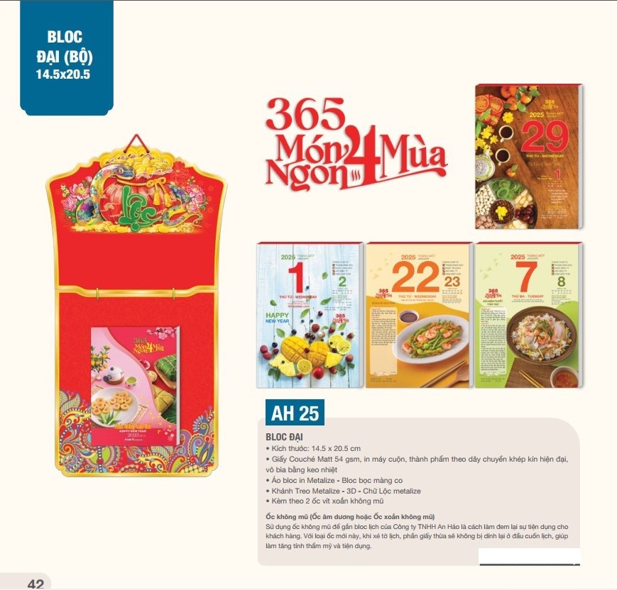Bloc đại 2025 AH-25 - 365 món ăn 4 mùa