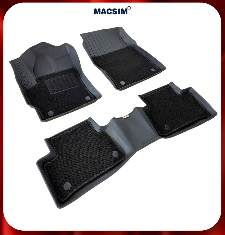 Thảm lót sàn ô tô 2 lớp cao cấp dành cho xe Toyota Cross 2020 - tới nay (sd) nhãn hiệu Macsim chất liệu TPE màu đen