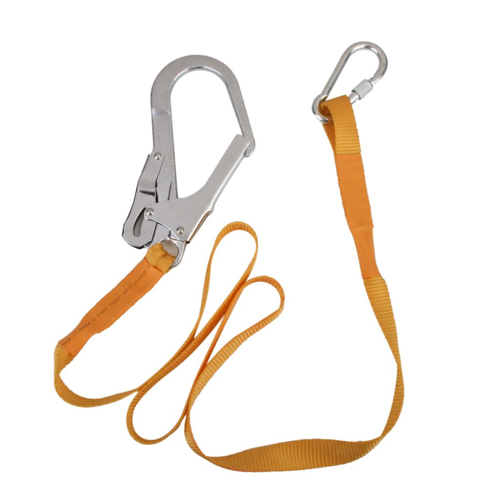 22KN Outdoor Climbing Safety Harness Belt Lanyard With Carabiner Buckle