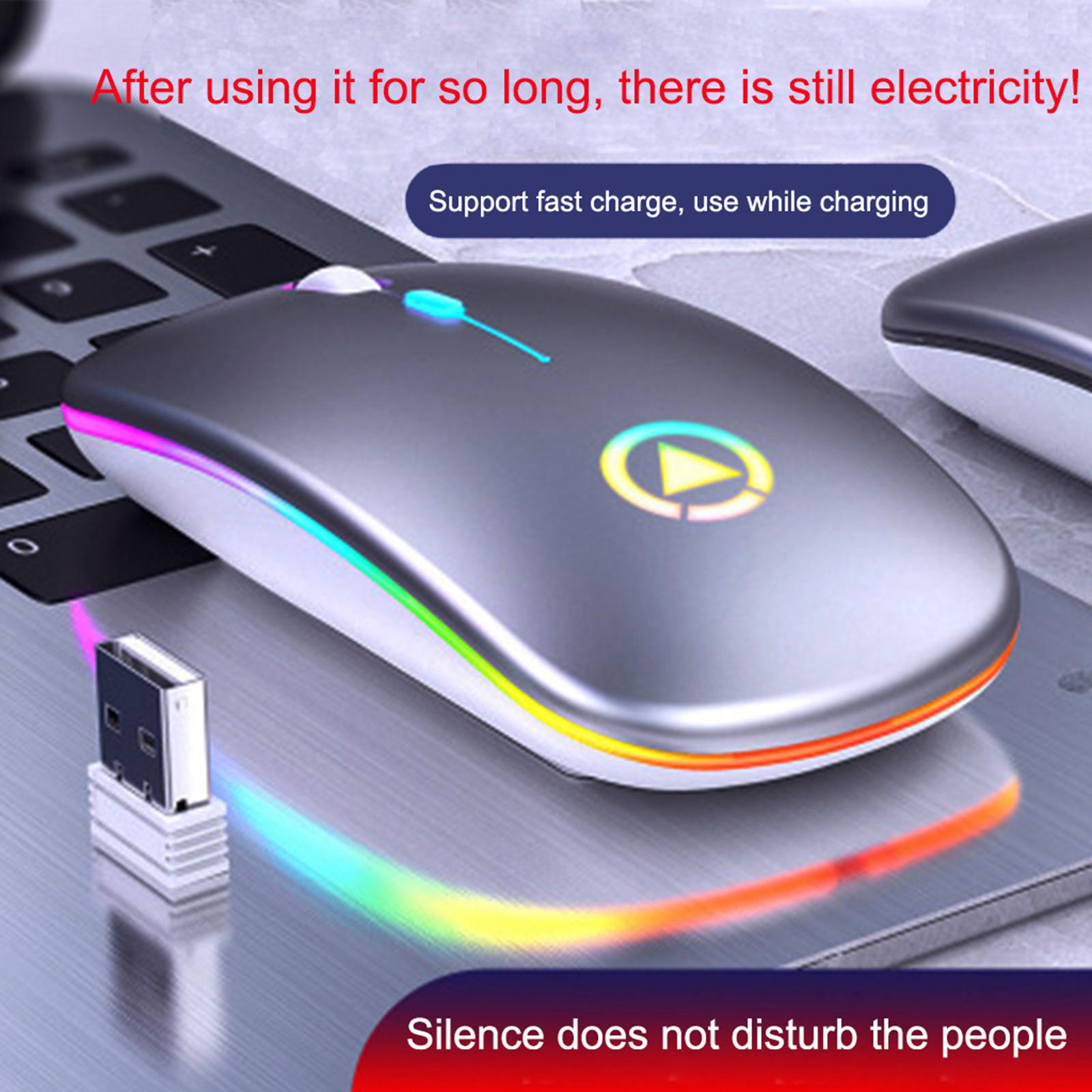 Slim Portable 2.4GHz Wireless Mice Mouse Rechargeable With