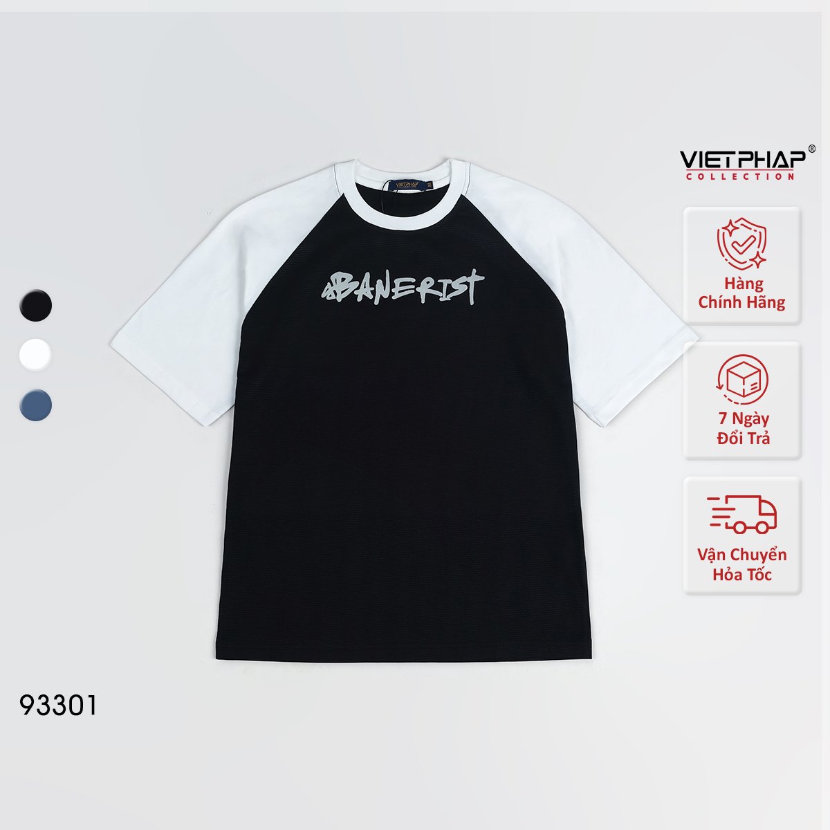 Áo Thun Nam VIỆT PHÁP Form Unisex Chất liệu Cotton co dãn thấm hút mồ hồi tốt 93301B