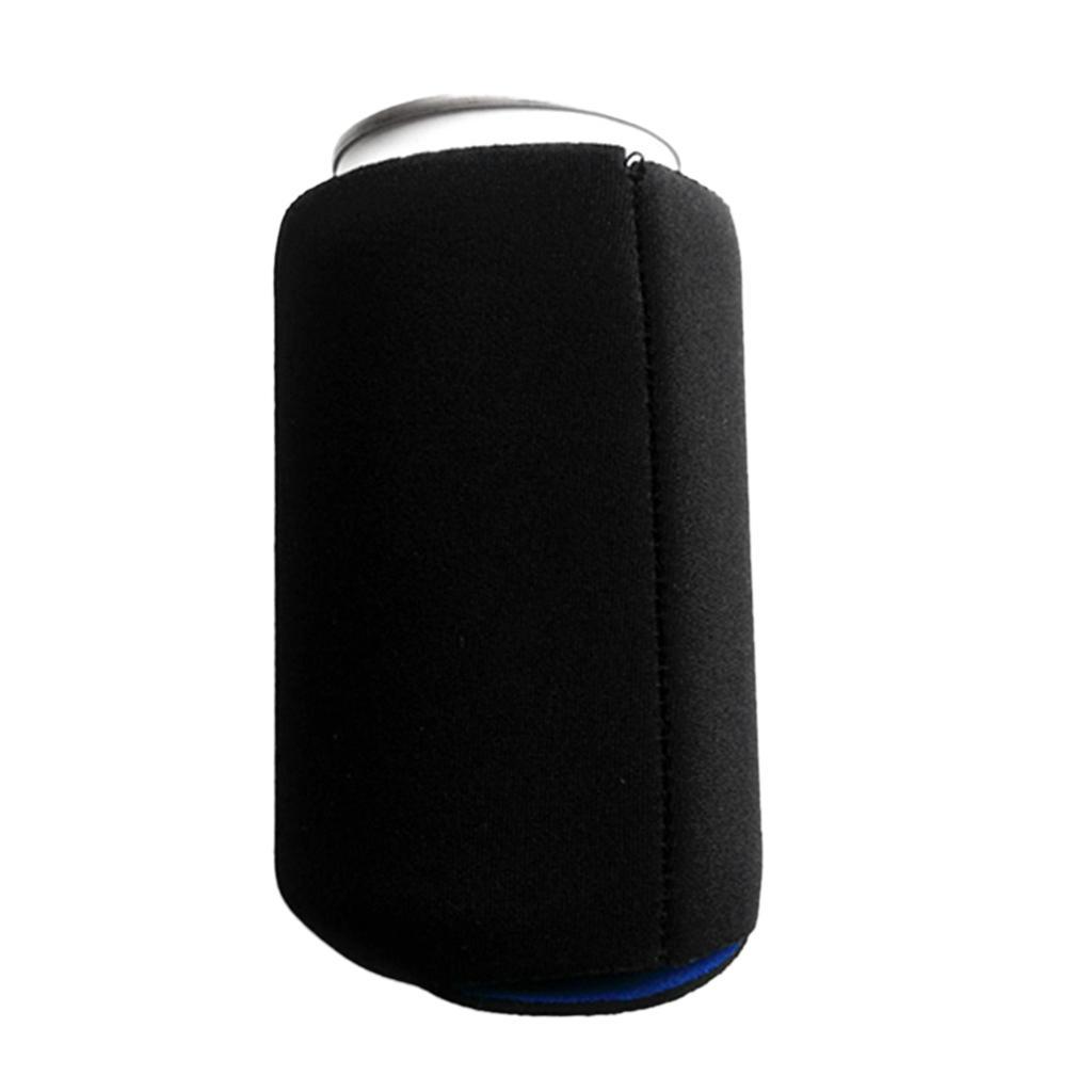 2 Pieces Classic Neoprene Insulated Beer Can Cooler Soda Sleeve Covers Wraps Black