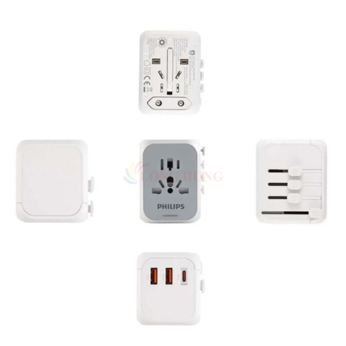 Ổ cắm điện Philips Travel Extension Socket 2USB 1Type-C PD20W SPN3351 - Hàng chính hãng
