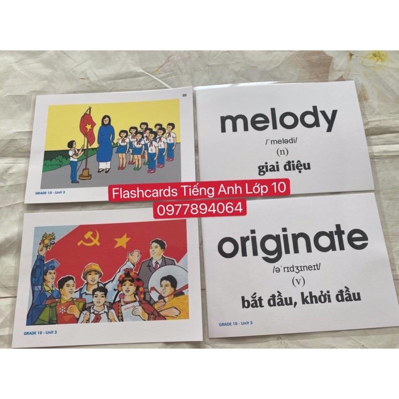 Flashcards Tiếng Anh Lớp 10-chương trình Tiếng Anh mới nhất ( Thẻ 2 mặt -ép plastics)