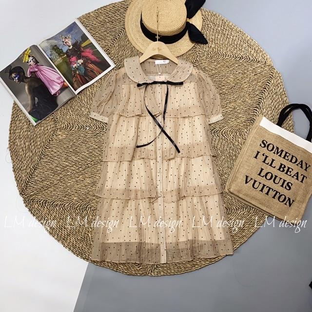 ️ Váy chấm bi suông tầng bèo siêu yêu. Size S M