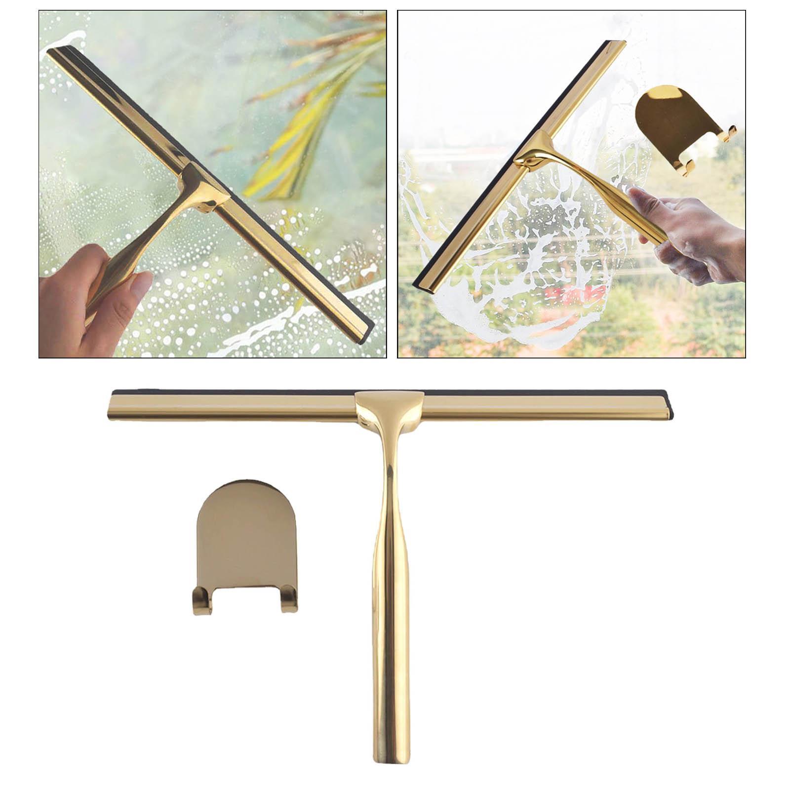 Glass Wiper with Hook Holder Water Scraper for Windows Bathroom Sink
