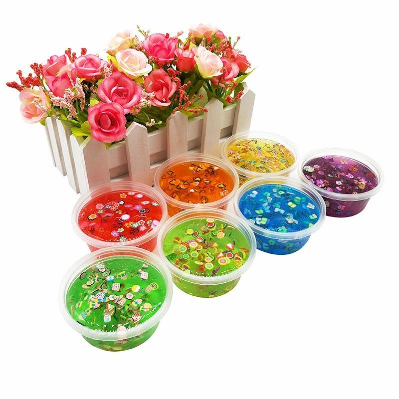 Lốc 12 hộp Slime Đồ chơi slam charm hoa quả vỏ sò kim tuyến