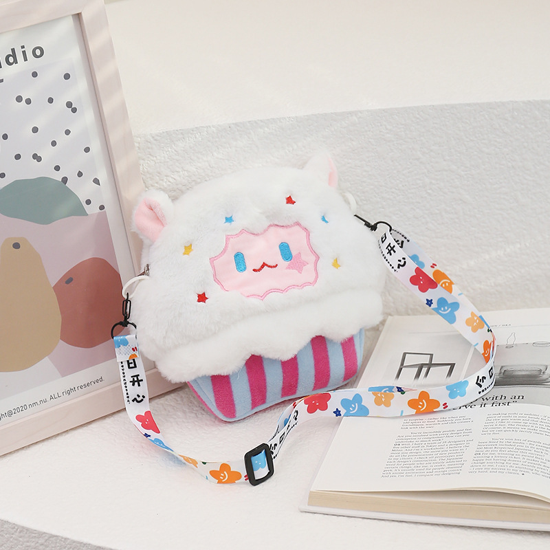 Túi Gấu Bông Gòn Đeo Chéo, Túi Đeo Chéo CUPCAKE Dây Chữ