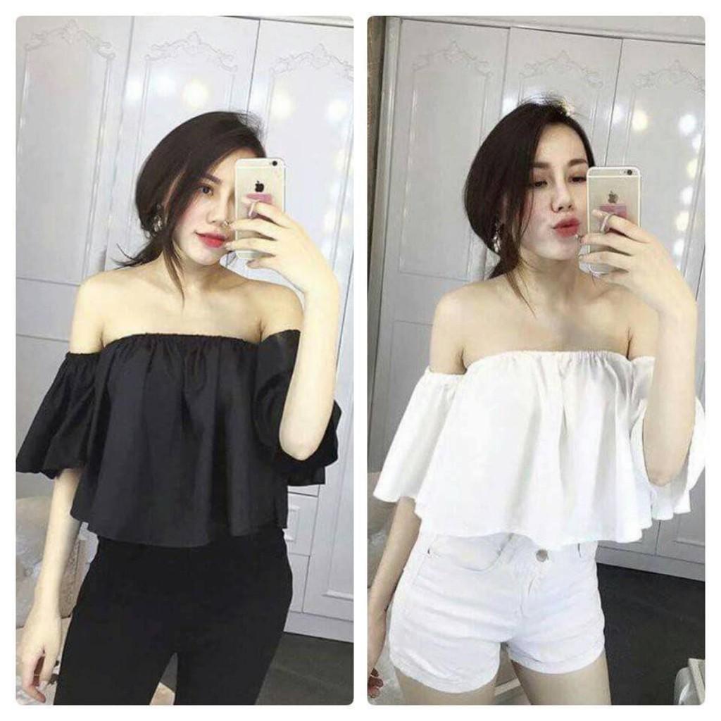 Aó tay rớt nhúng thun tay đen