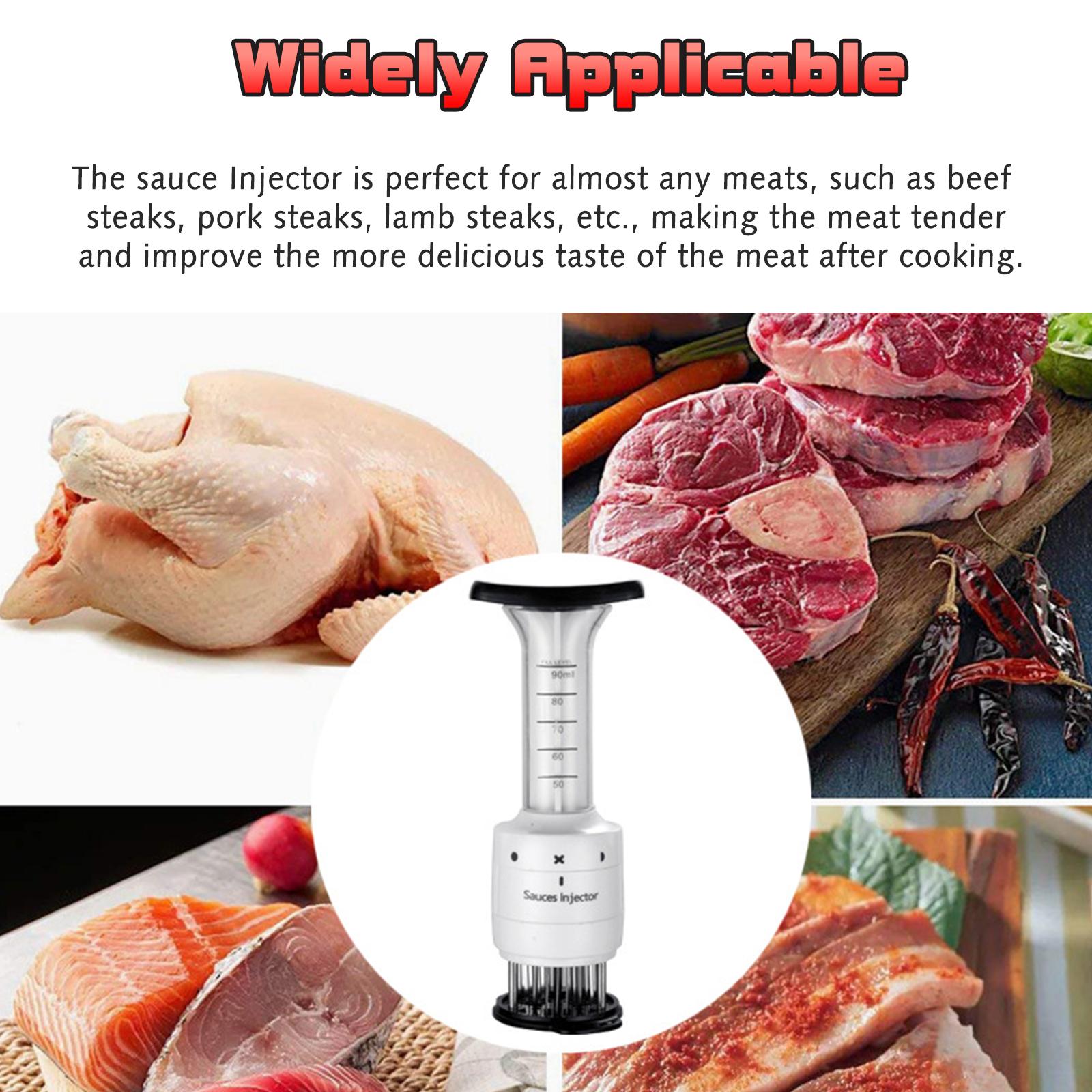 Dụng cụ làm mềm thịt Marinade bằng ống tiêm với kim tiêm bằng sắt