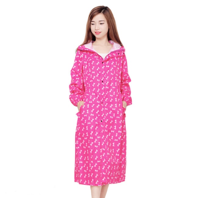 Áo Mưa Măng Tô Vải Dù TL Cho Nữ - Tặng 1 cột tóc quả bơ