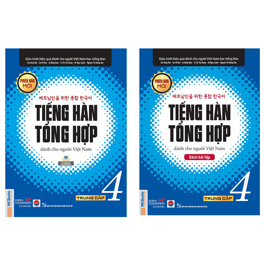 Trọn bộ tiếng hàn tổng trung cấp 4(SGK và SBT) Phiên bản trắng đen