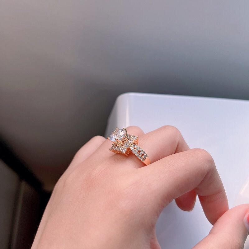 Nhẫn nữ xi vàng siêu sáng bền màu Kami