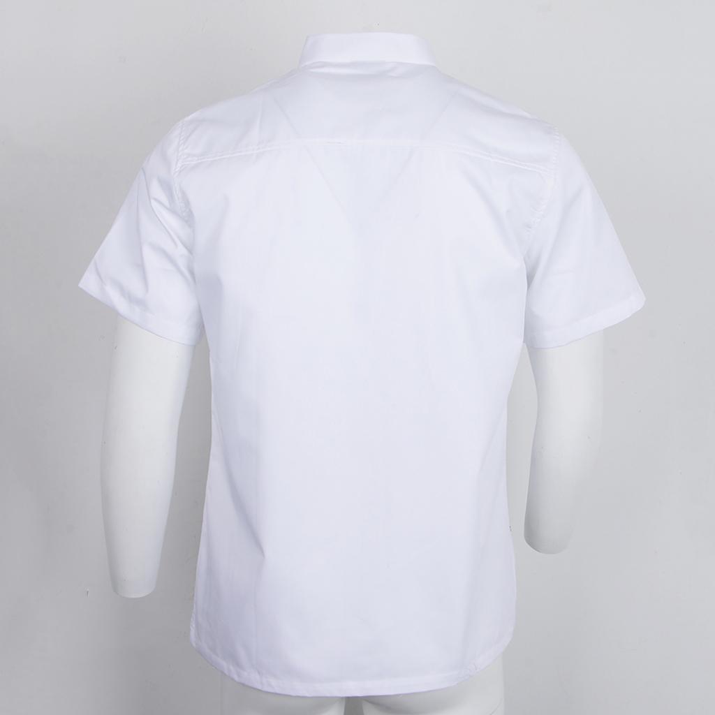 Professional Womens Mens Chef Jacket Coat Uniform Short Sleeve Hotel Kitchen Cook Apparel