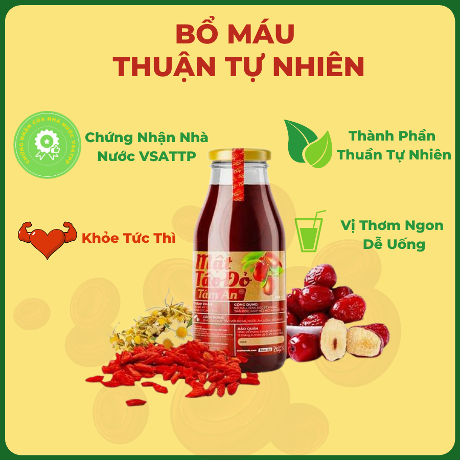 MẬT TÁO ĐỎ TÂM AN 250ML - 1 THÙNG 12 CHAI