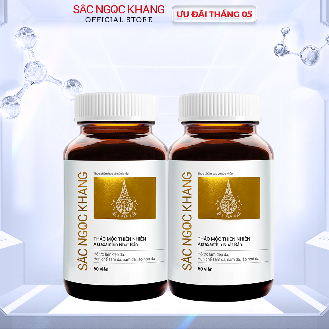 Combo 2 hộp Viên uống Sắc Ngọc Khang Vi Tảo Lục (60 viên) giúp trẻ hóa làn da xua tan vết nám, hỗ trợ cân bằng nội tiết tố, bổ huyết, điều kinh, cho làn da sáng khỏe từ bên trong