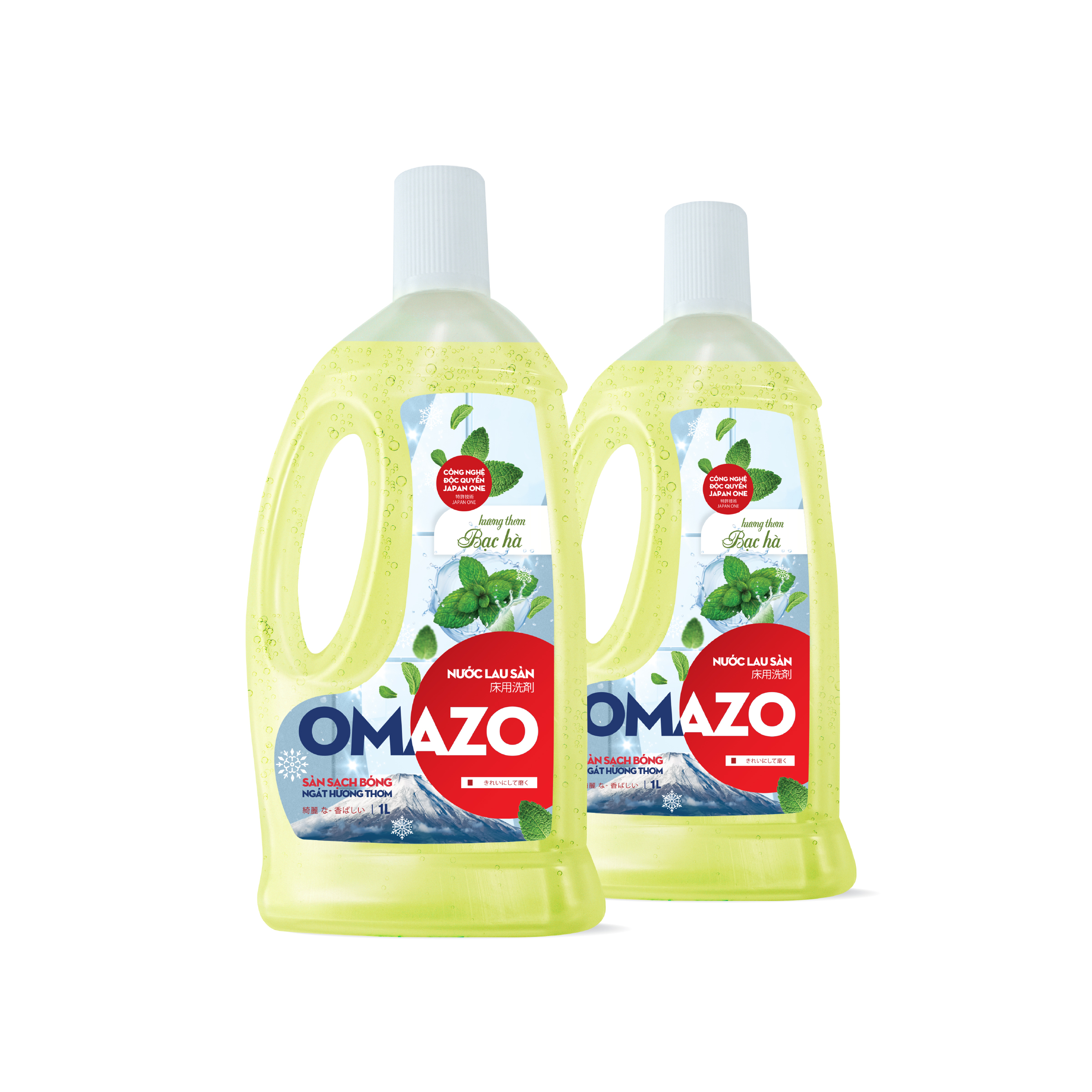 Combo 2 Chai Nước Lau Sàn Omazo Hương Bạc Hà Sạch Thơm Mát