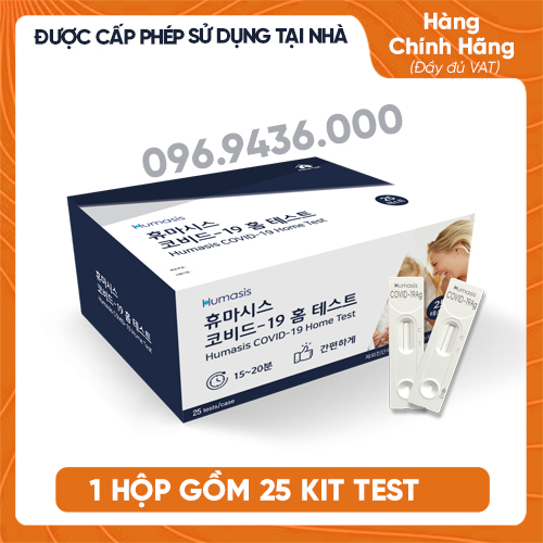 [Sản phẩm mới] HỘP 25 KIT HOMETEST Kit Test Covid 19 Tại Nhà Humasis Hàn Quốc - Không đau như lấy dịch tỵ hầu - Hàng Nhập Khẩu chính ngạch
